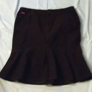 Chaps Demin Corduroy Skirt, 16, Chocolate Brown, pre-owned